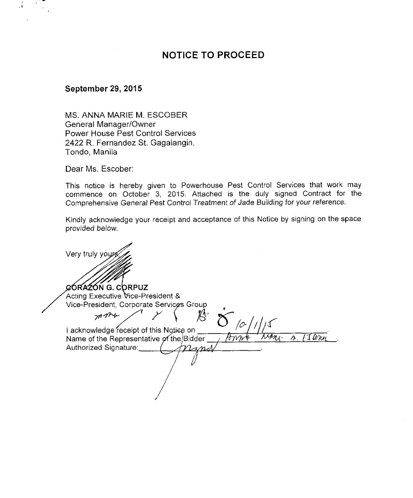 Notice of Award (Rice)